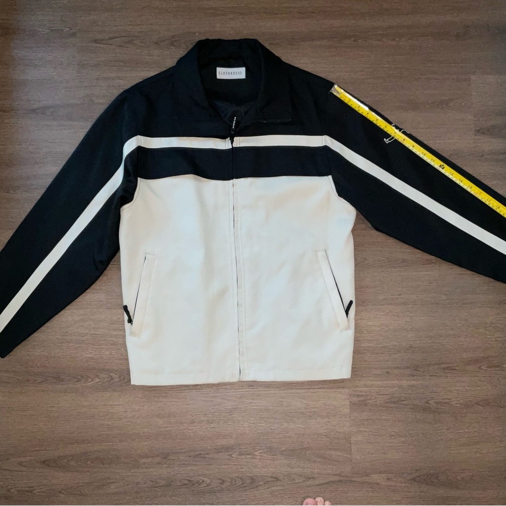 Clockhouse Black and Cream Windbreaker